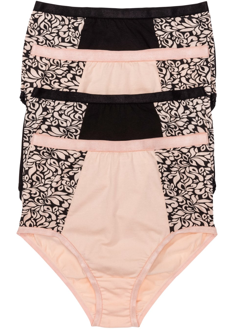 Lot de 4 slips taille haute coton