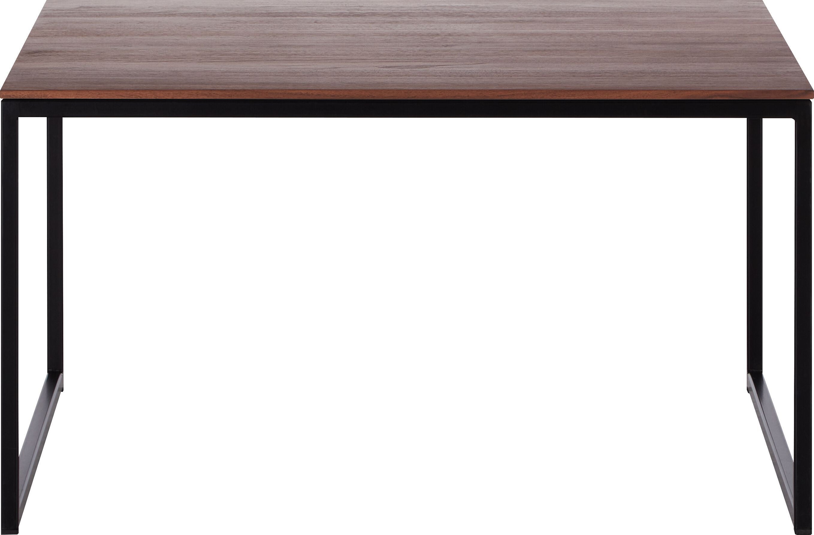 AVEA Salontisch - Nussbaum massiv / schwarz / B: 65.0 cm x T: 65.0 cm x H: 36.0 cm