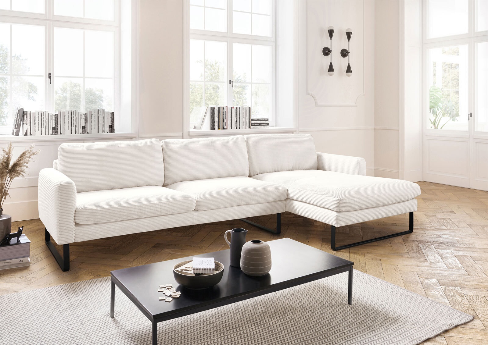 Ole Gunderson Ecksofa ROMA 298 x 154 cm Cord snow