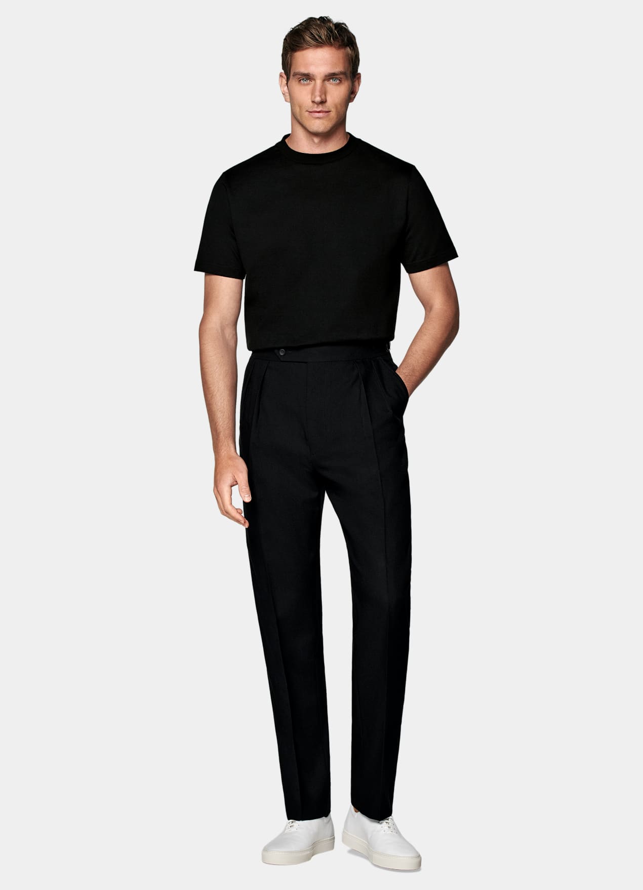 T-shirt col rond noir