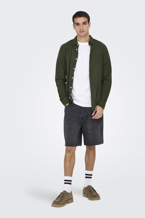 Only & Sons groene heren overhemd