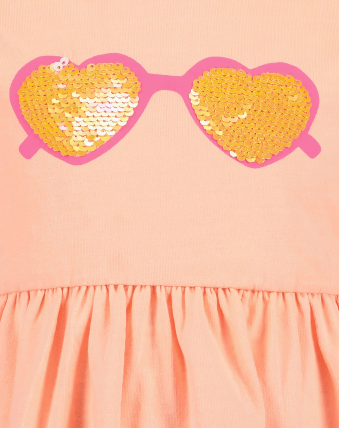 Kurzarm-Kleid SUNGLASSES mit Rüschenärmeln in orange