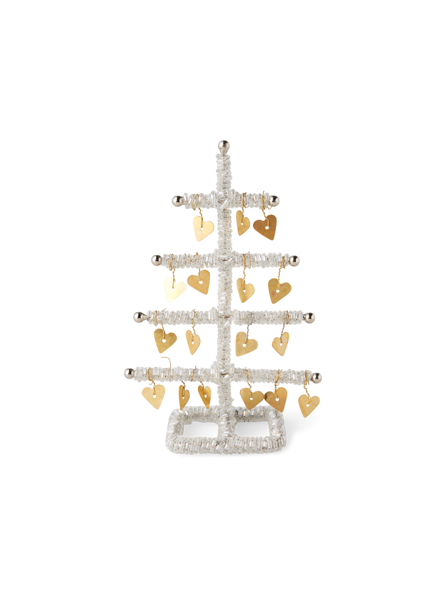 Dekorativt træ med hjerter | 13 cm. | Silver, Gold