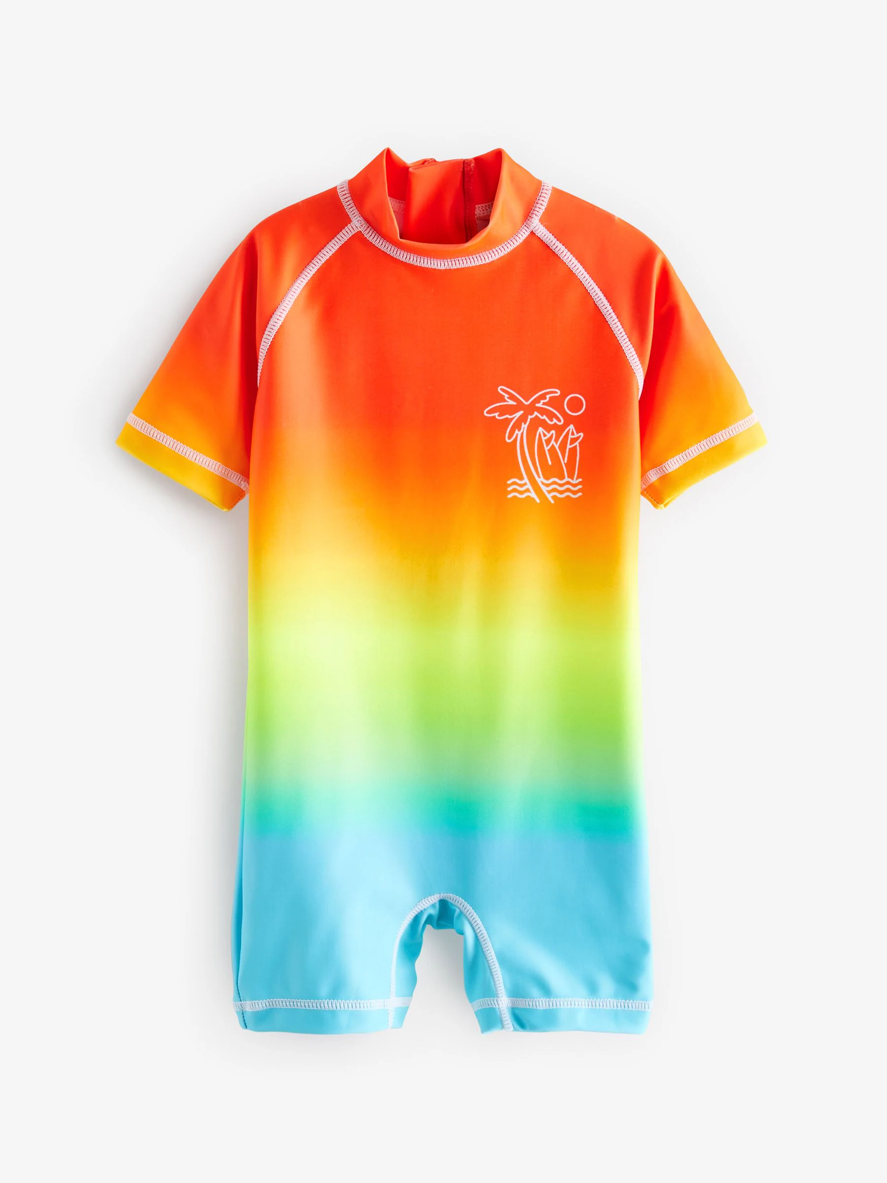 Regenboog dip-dye - Zonbeschermend onesie (3 mnd-7 jr)