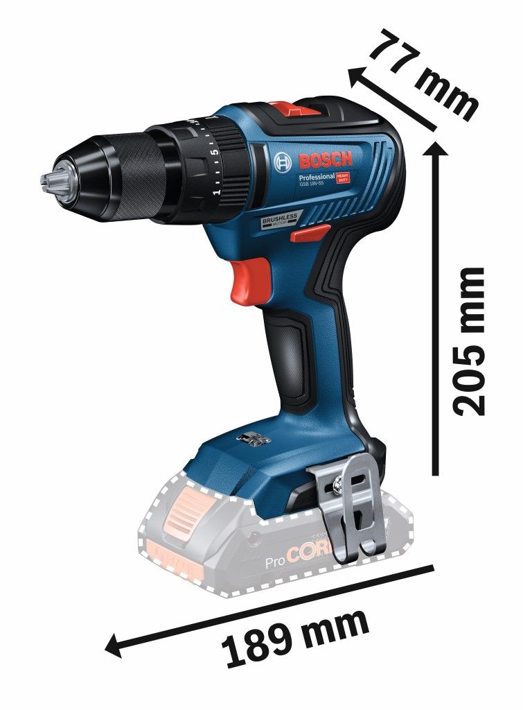 Bosch GSB 18V-55 Accu schroefklopboormachine- 06019H5302