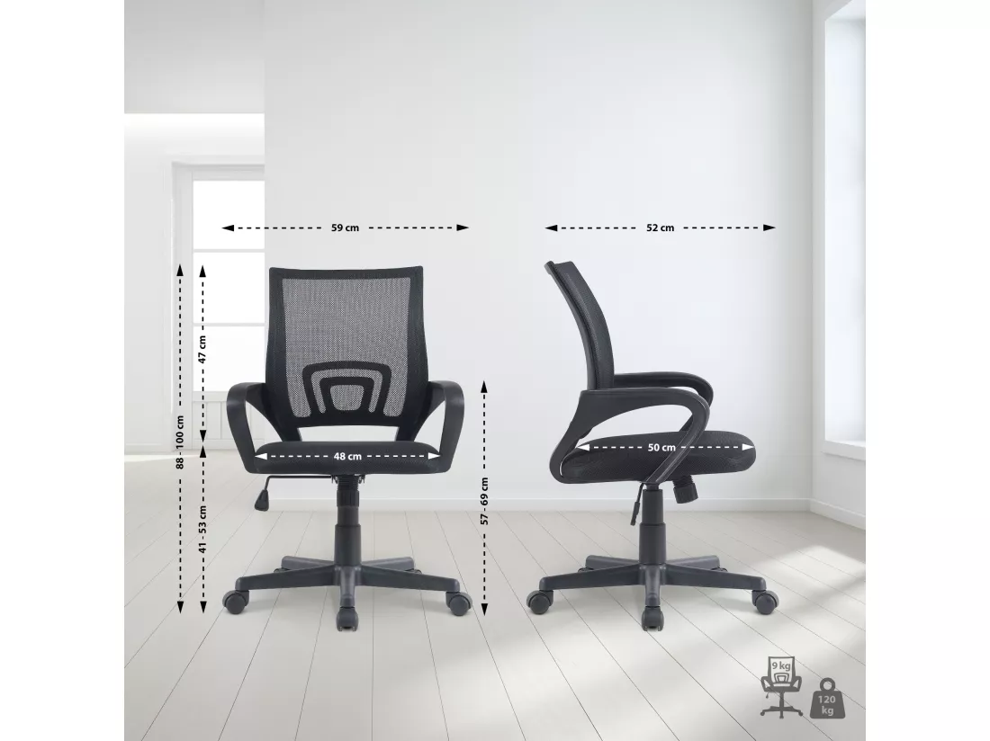 Chaise de bureau - Similicuir - Noir - Genius
