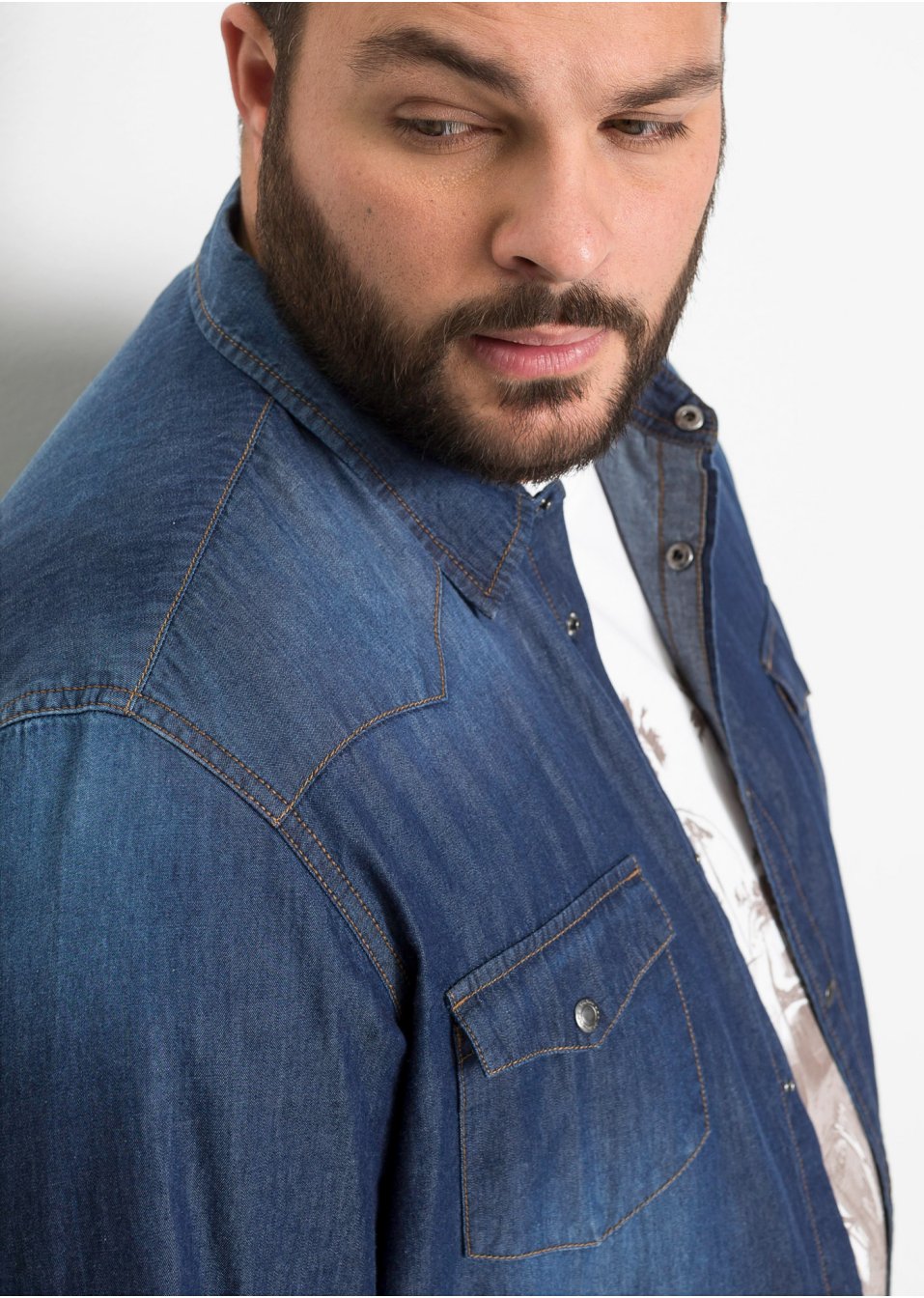 Chemise en jean Slim Fit, manches longues