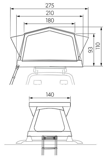 DOMETIC - TENTE DE TOIT INFLATABLE ROOFTOP TRT 140 R