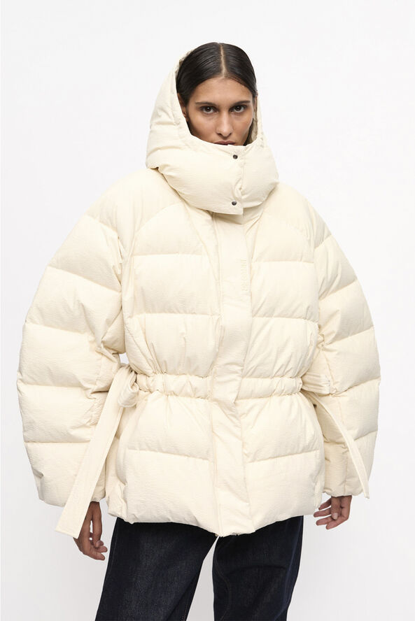 Ganni Tech Seersucker Oversized Puffer Ja Tofu