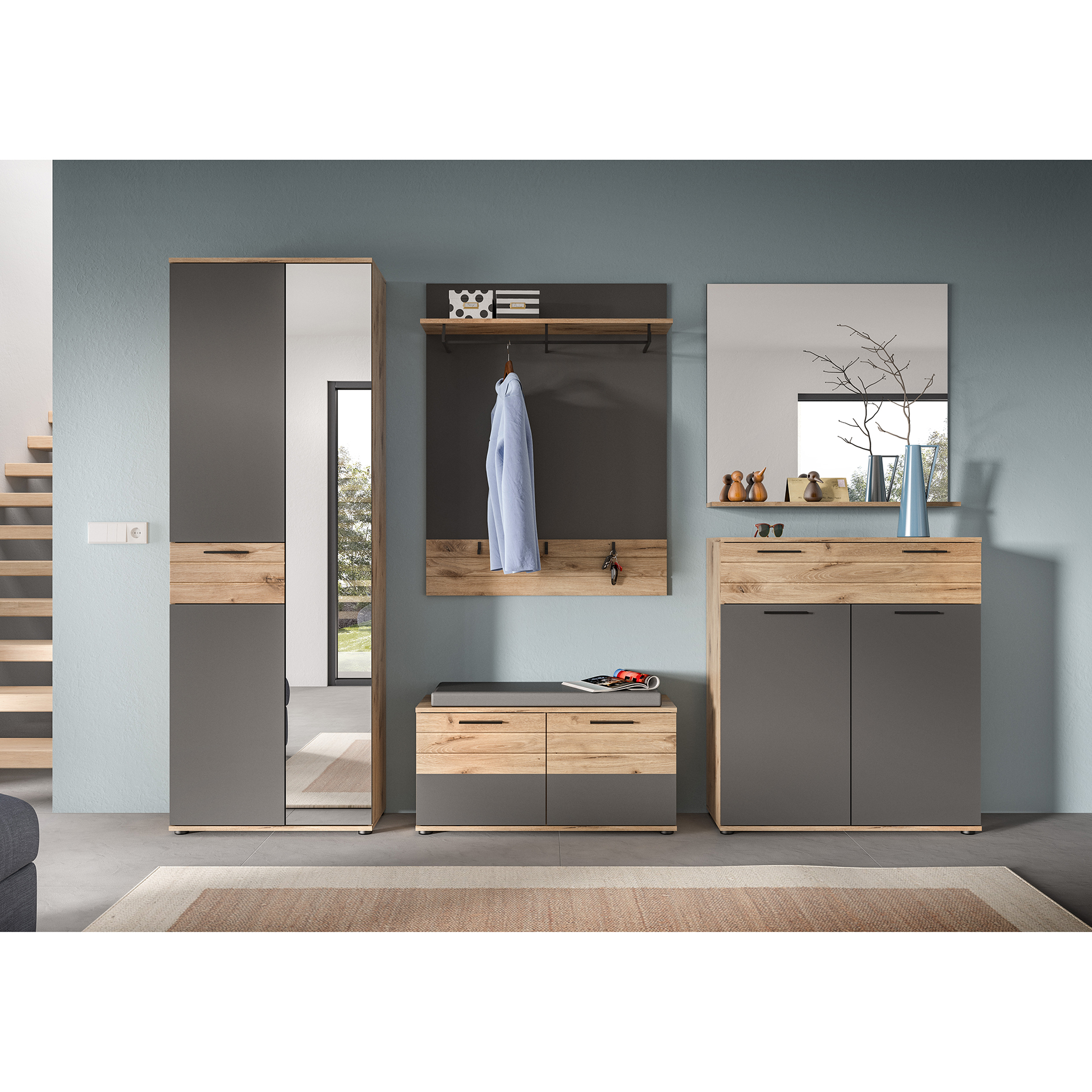Spiegel MASON - Nox Oak - 90x84 cm
