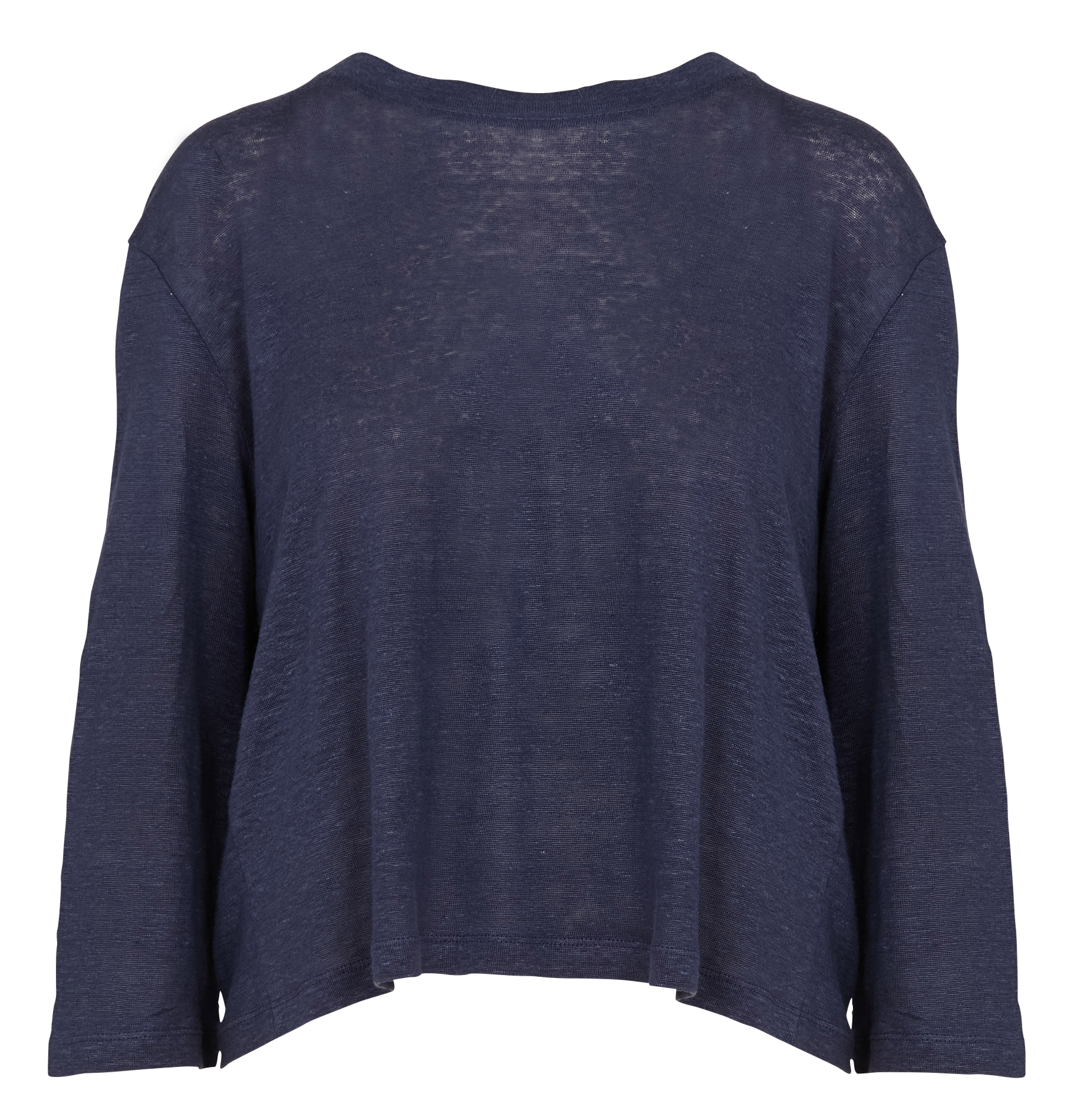 Tee-shirt ample col rond en lin | Bleu