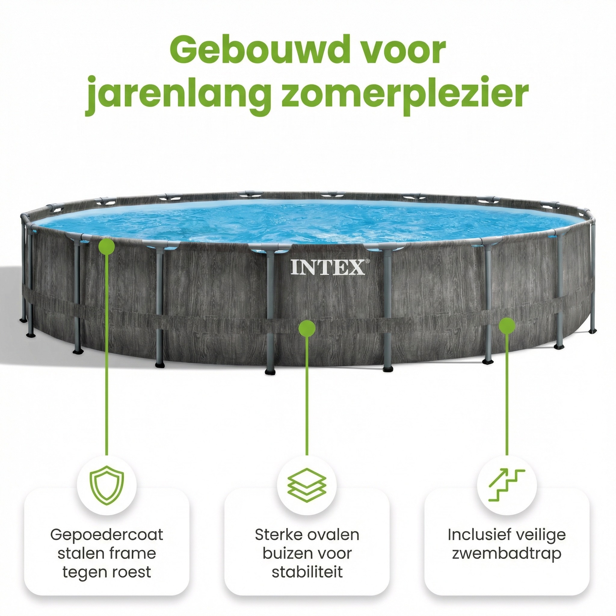 Intex prism greywood 549x122cm zwembad – 6-delig