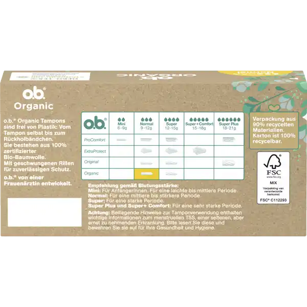 Organic Tampons Normal