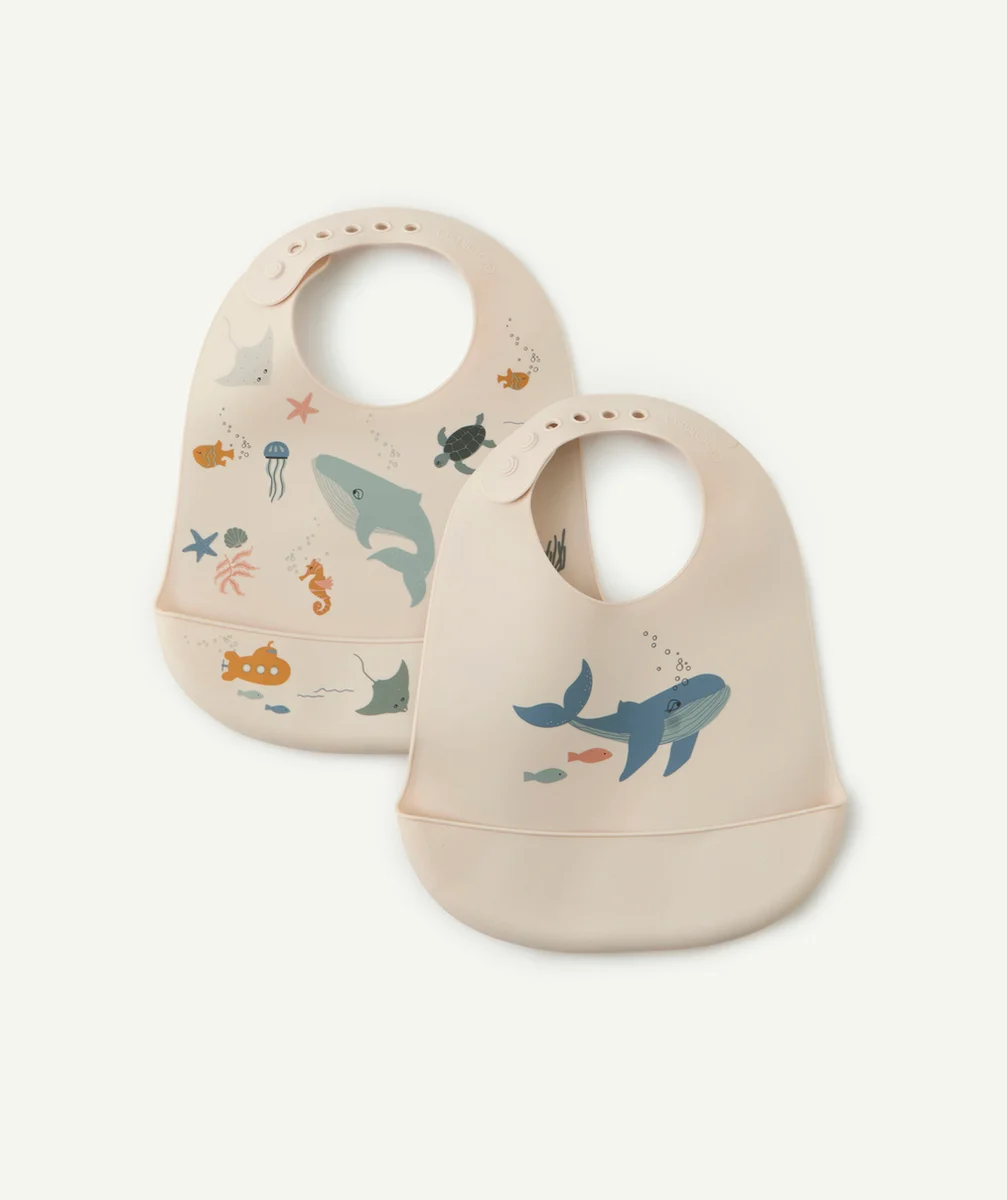 LIEWOODLOT DE 2 BAVOIRS IMPERMÉABLES THÈME ANIMAUX MARINS