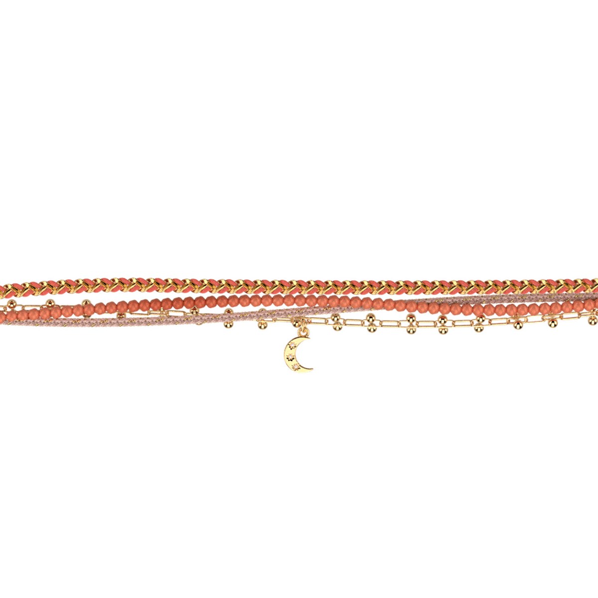 Bracelet multirang Les GeorgettesCollection Les Cadettes doré et orange