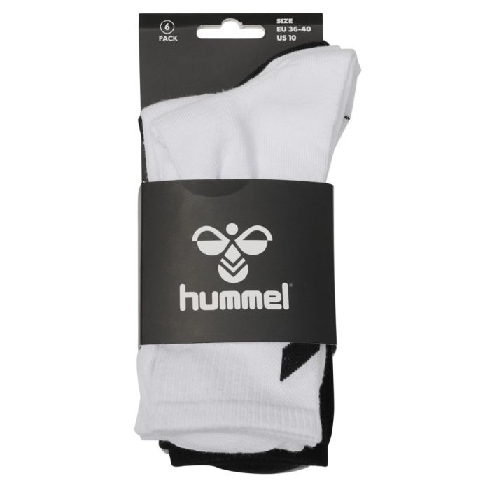 Hummel Unisex Strømper Chevon Mid-Cut Socks 6-Pack Hvid