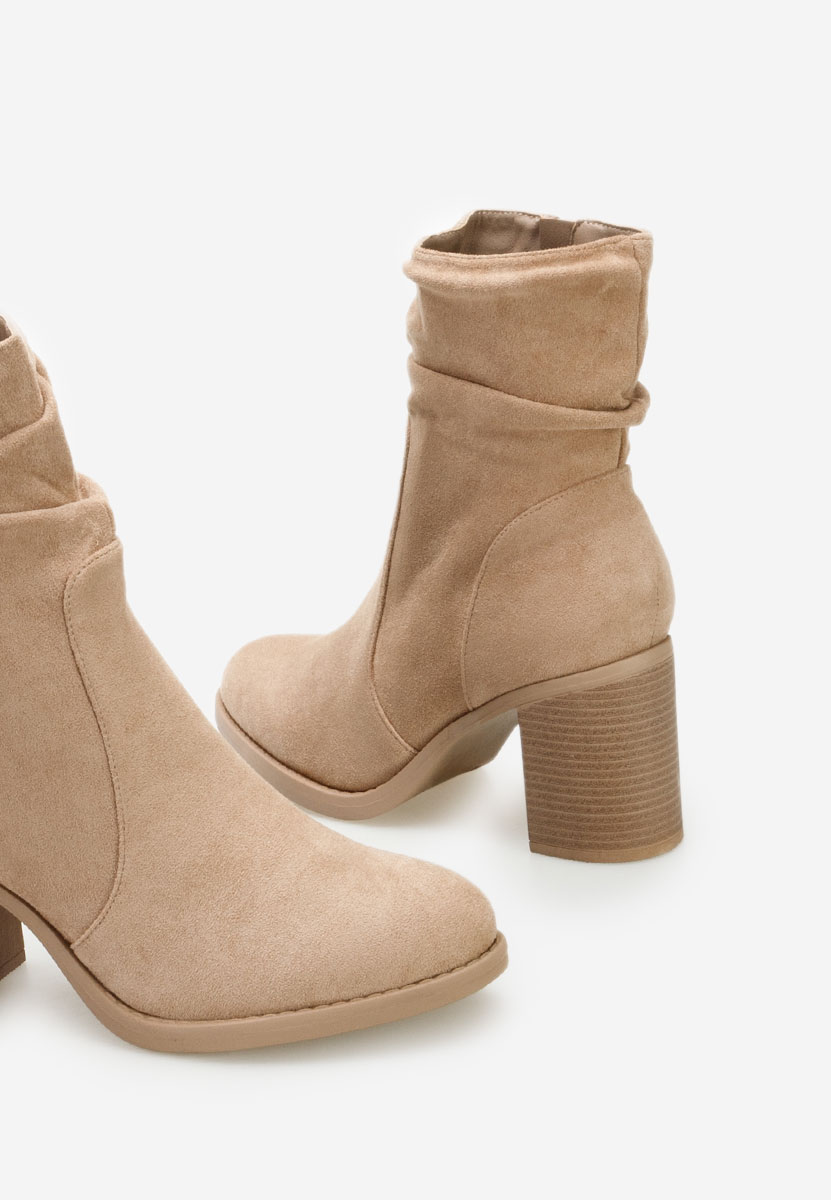 Bottines à gros talon kaki Midelis
