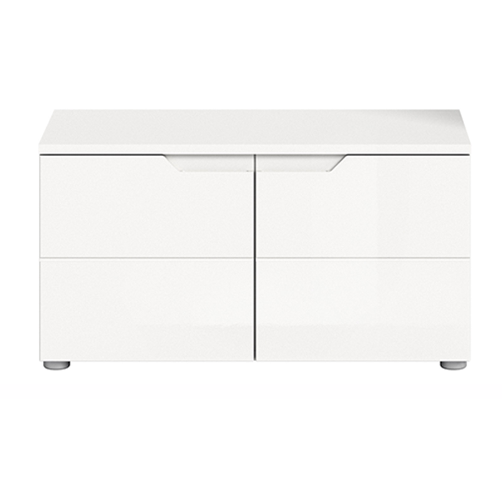 Garderobenbank HILTON - alpinweiß-weiß Hochglanz - 80 cm breit