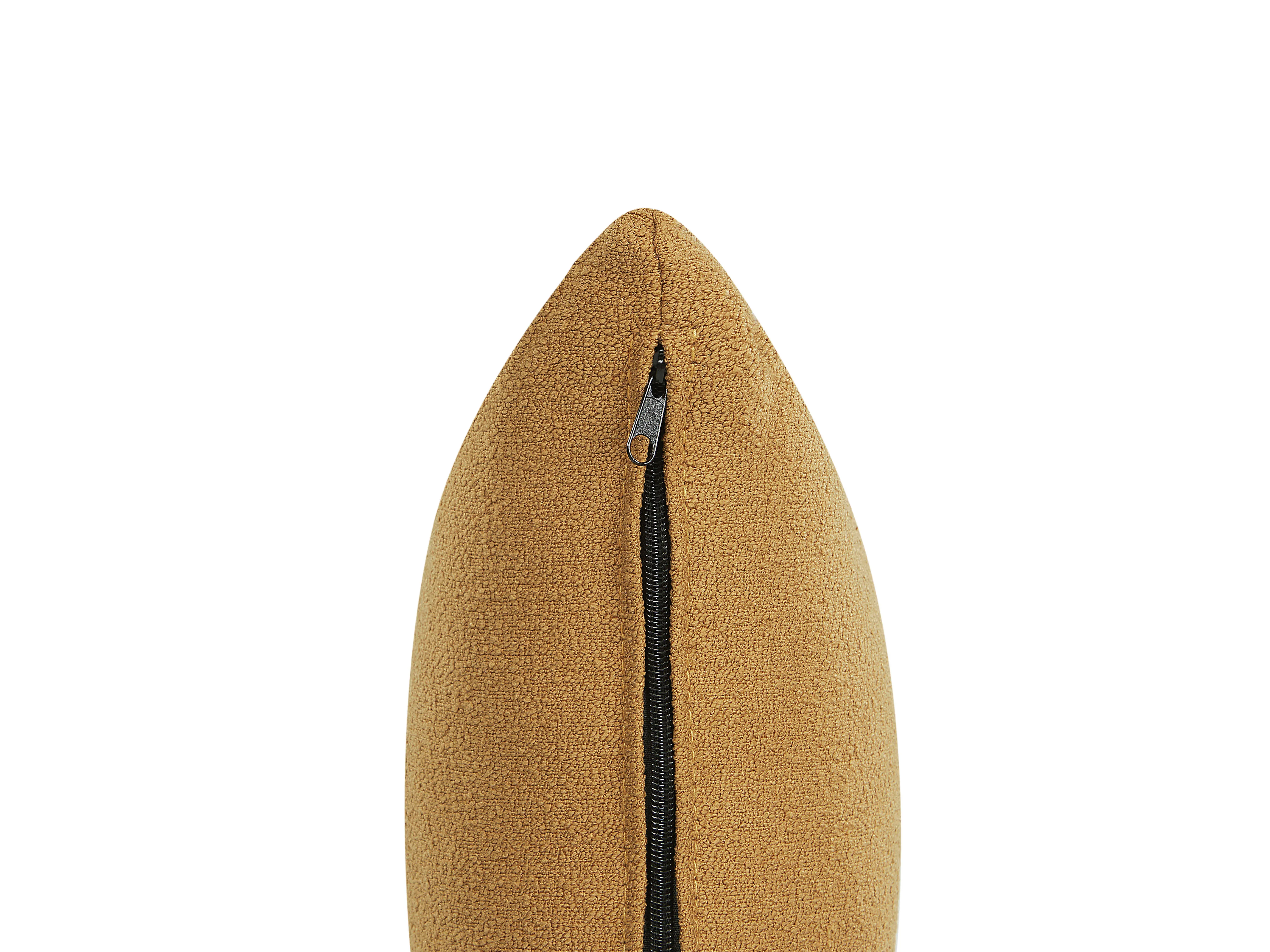 Rechtszijdige chaise longue CHEVANNES Bouclé Mosterdgeel
