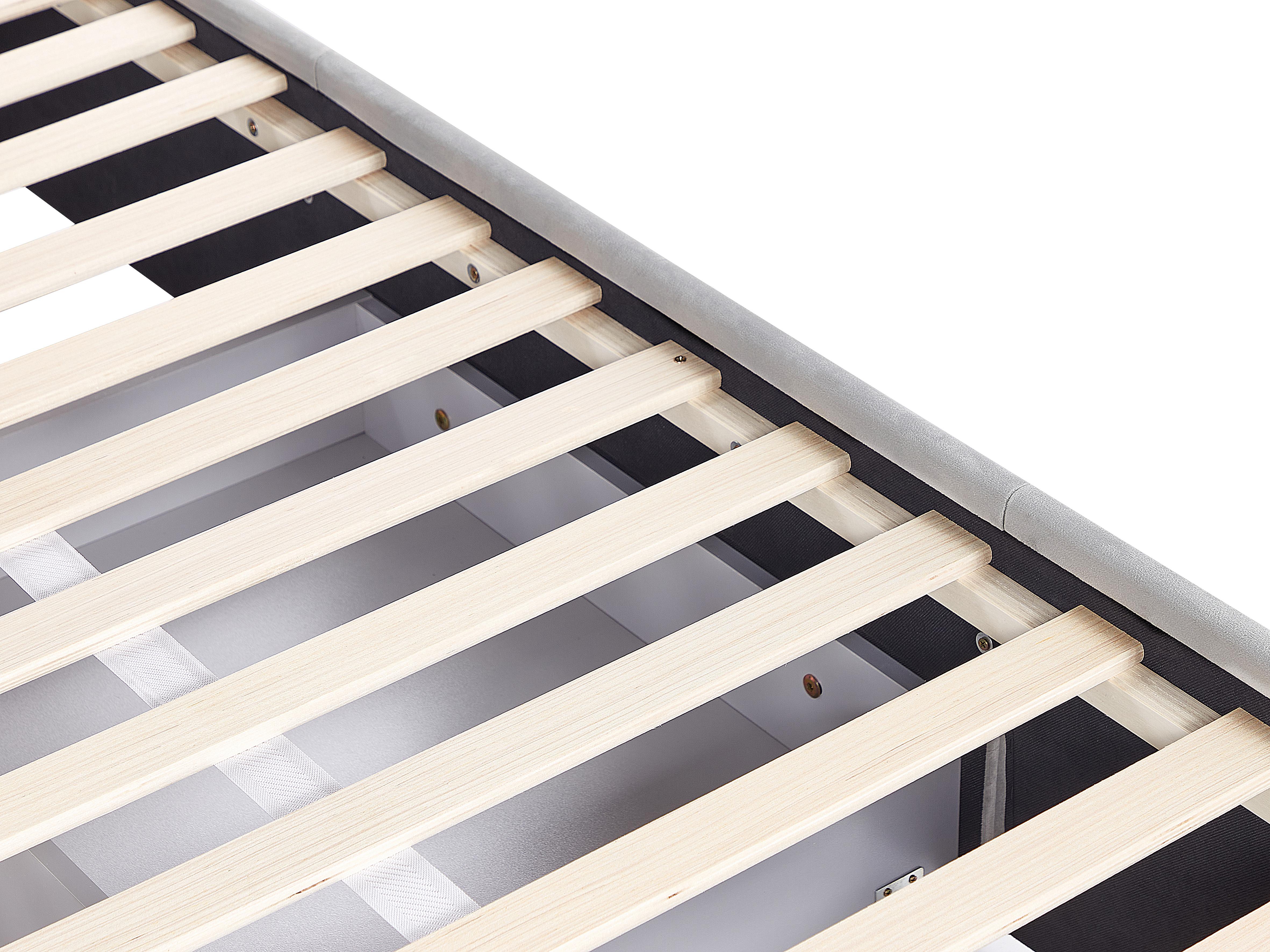 Bed met opbergladen Fluweel LIEVIN 180 x 200 cm Lichtgrijs