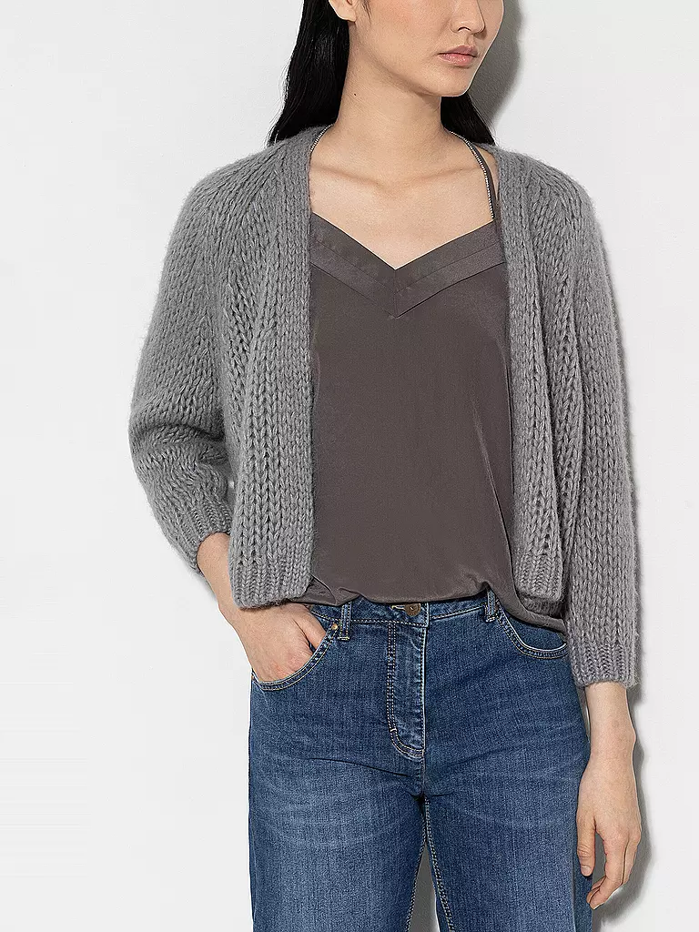 LUISA CERANO Strickjacke hellgrau