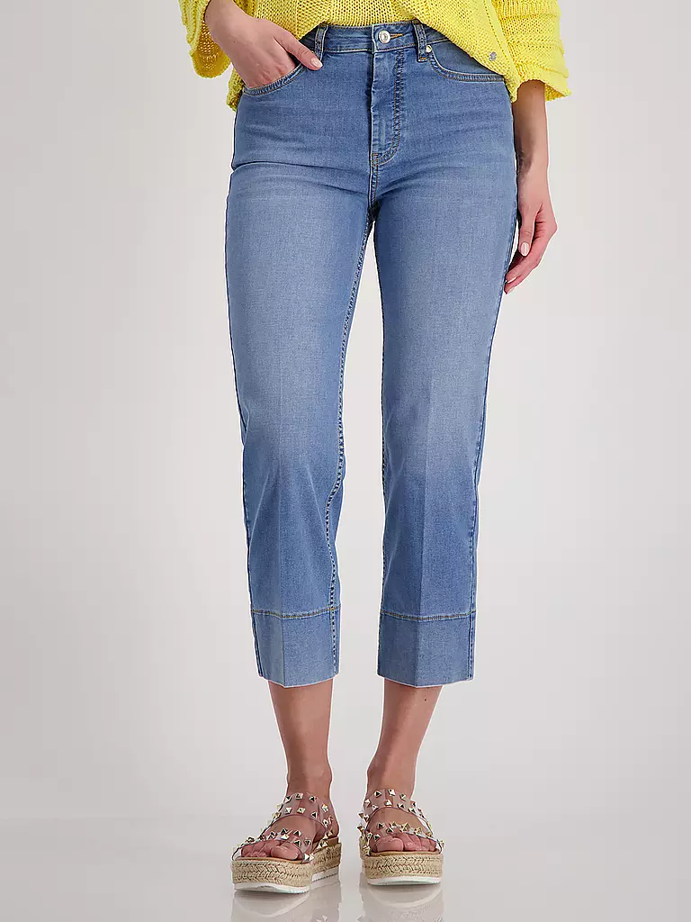 MONARI Jeans Flared Fit 3/4  blau