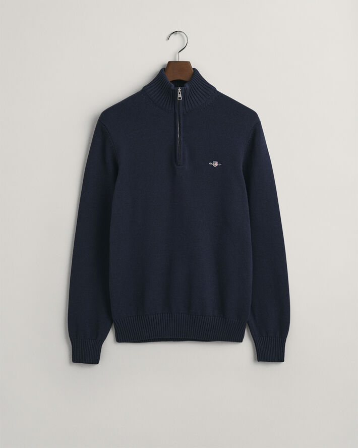 Gant CASUAL COTTON HALF ZIP Evening blue
