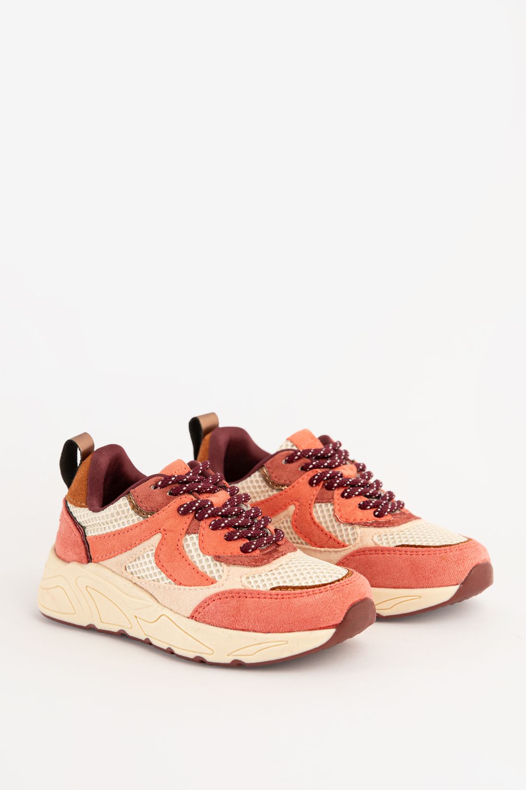 Multicolour sneakers met lichtroze details