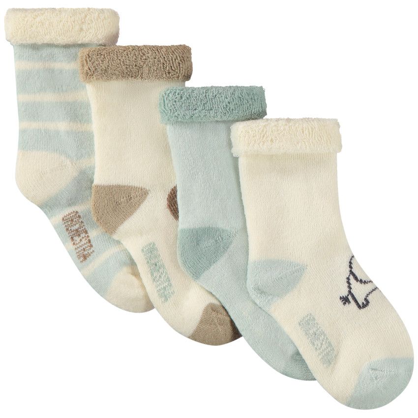 Lot de 4 paires de chaussettes bouclettes pour bébé garçon - Vert