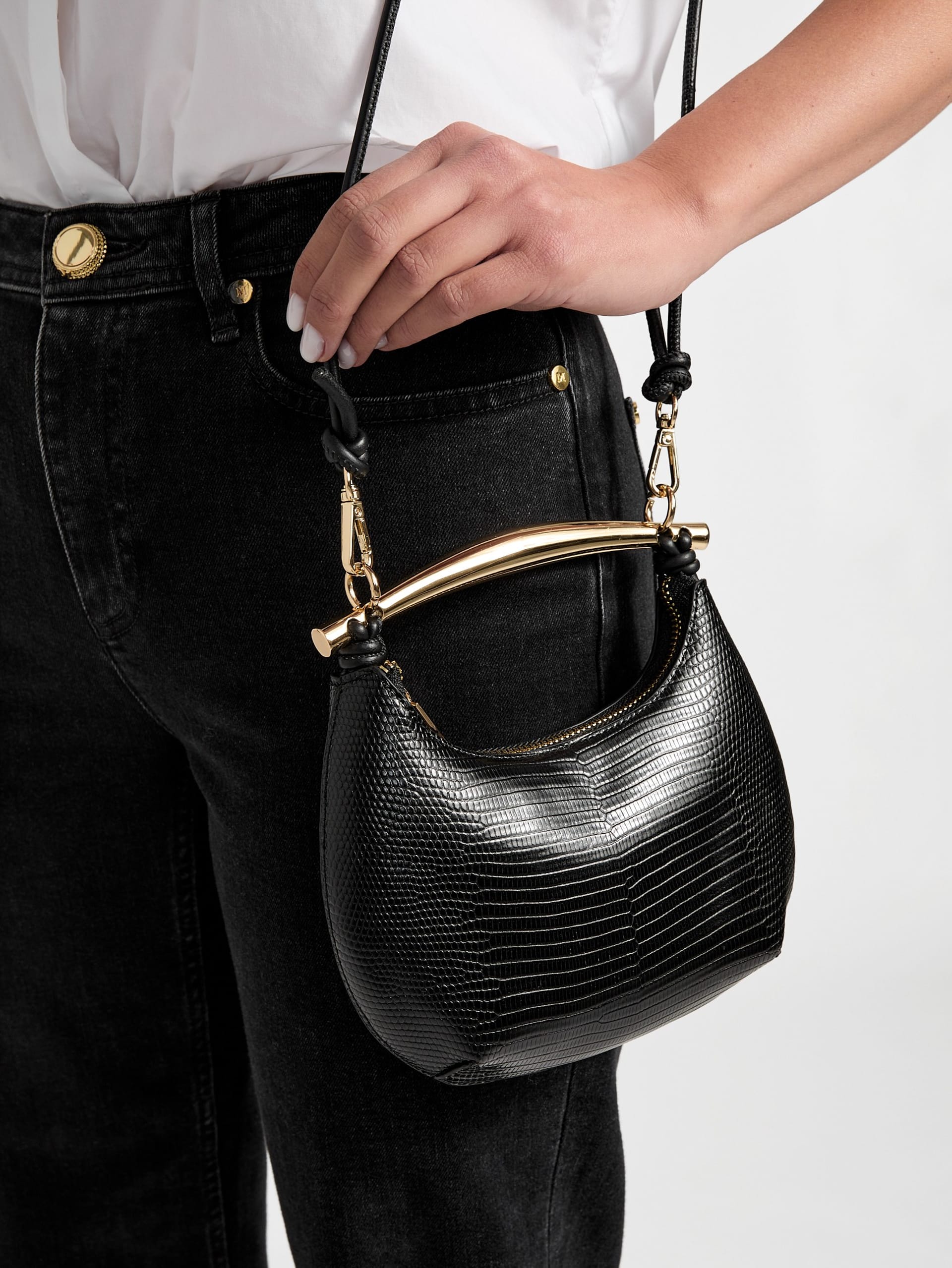 Bolsa Mini Hobo Victoria em Couro