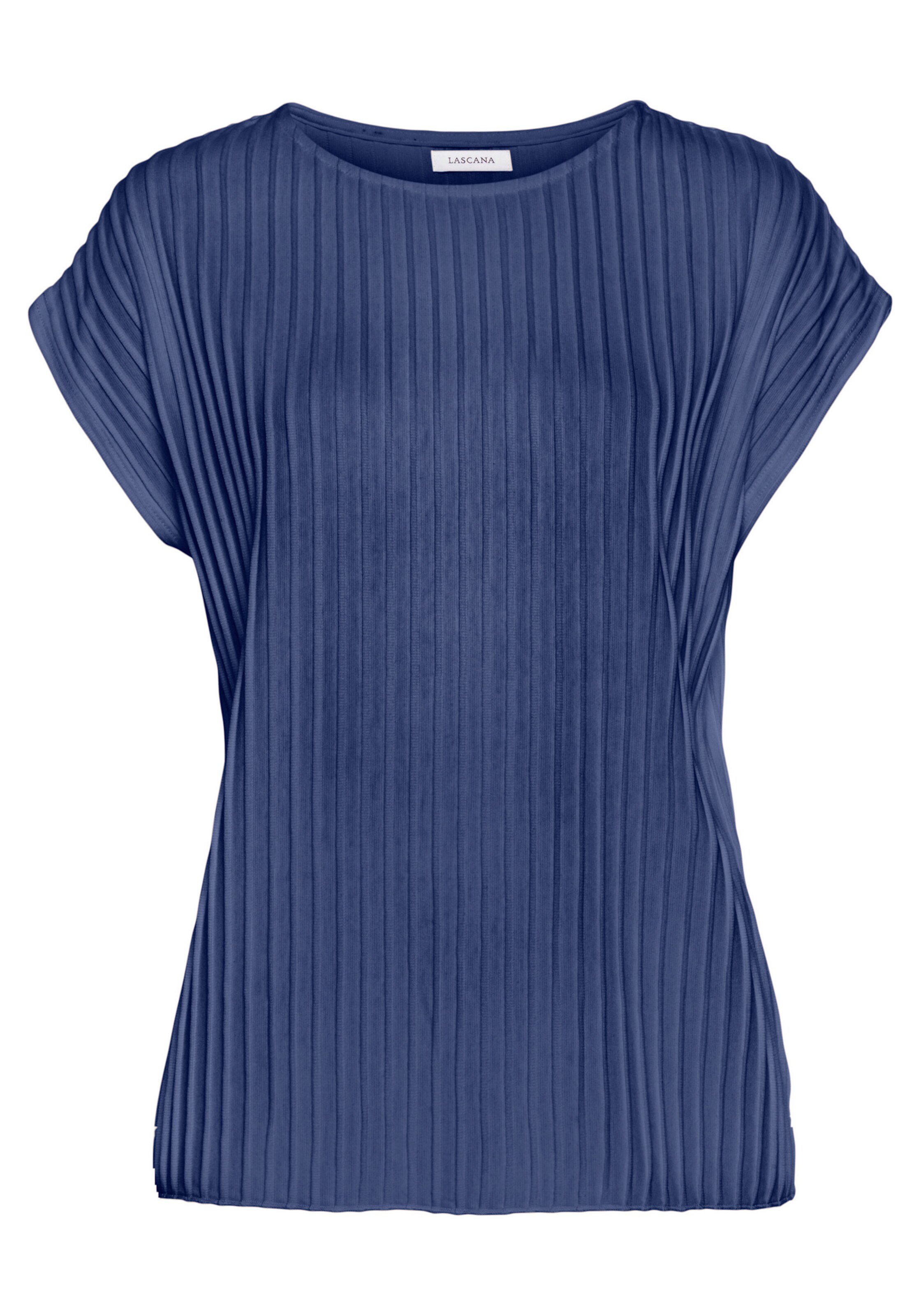 LASCANA Kurzarmshirt in blau