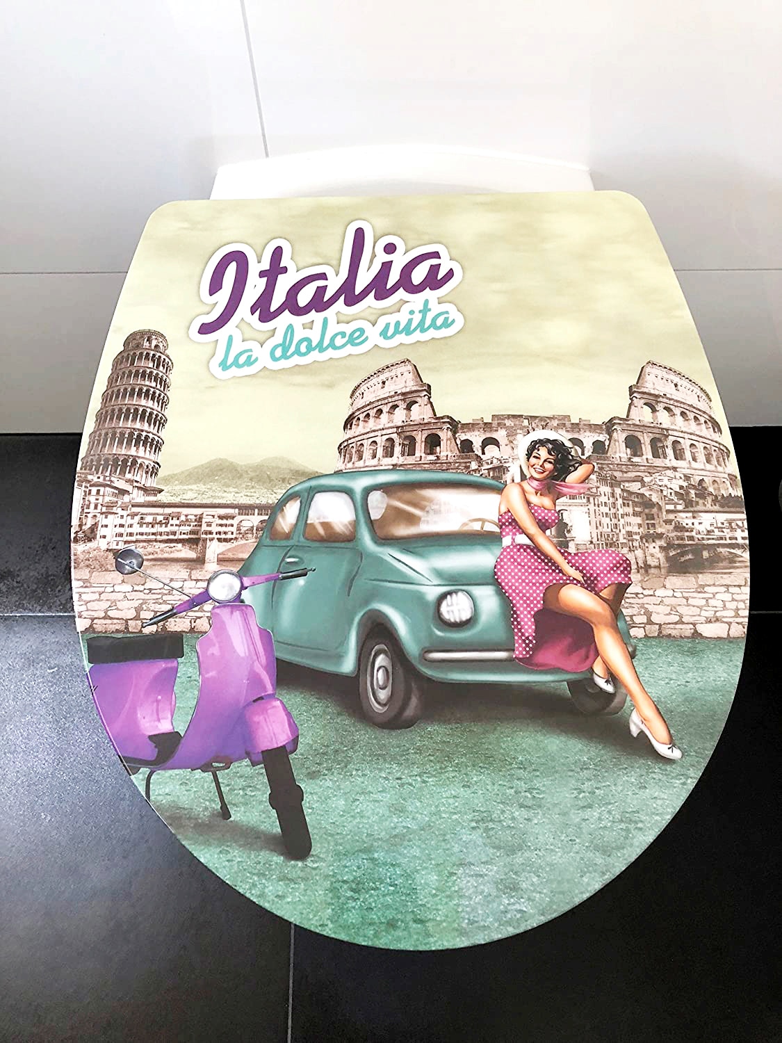 ADOB WC-Sitz »Italia la dolce vita« Absenkautomatik, zur Reinigung auf Knopfdruck abnehmbar