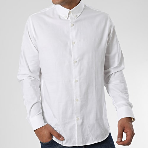 Chemise Manches Longues Pinpoint Blanc