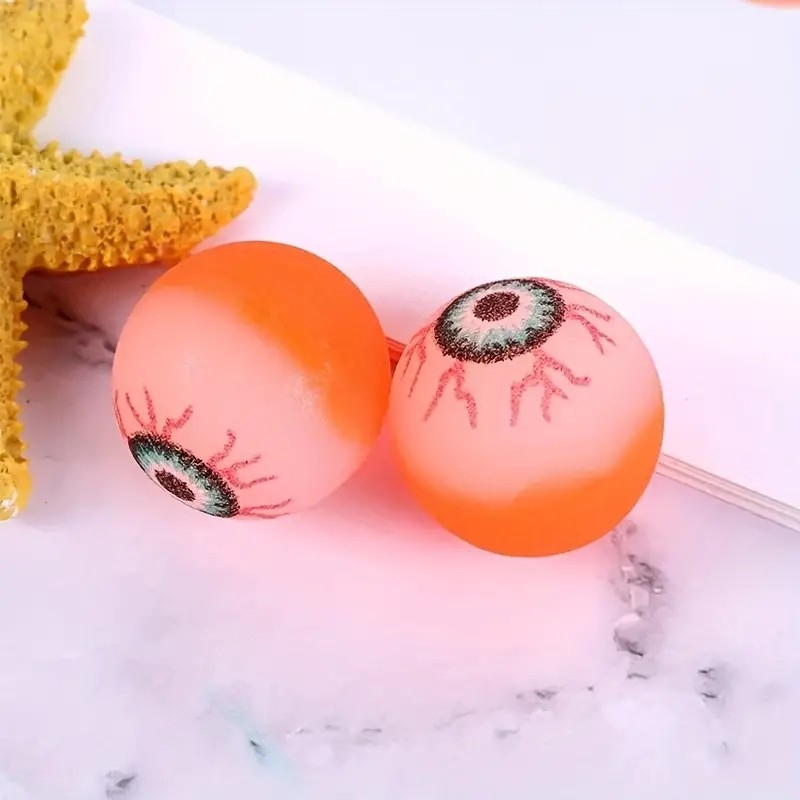 (100er Set) Ø25mm Augapfel Gummi Ball Bouncing Hüpfball Halloween Spielzeug Mitgebsel Flummi - Bunt