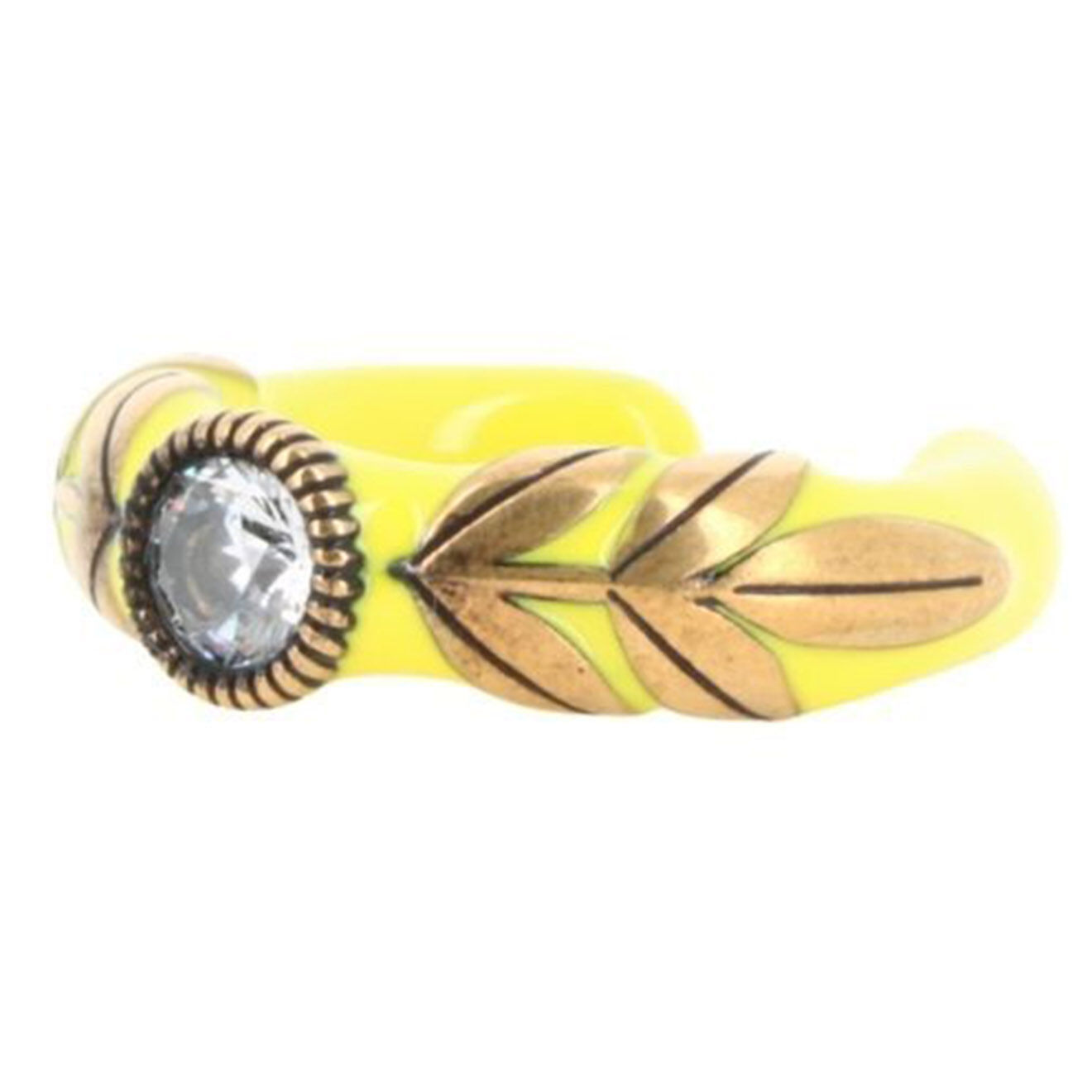 Fendi Bague en métal jaune/strass T.48 État: Neuf