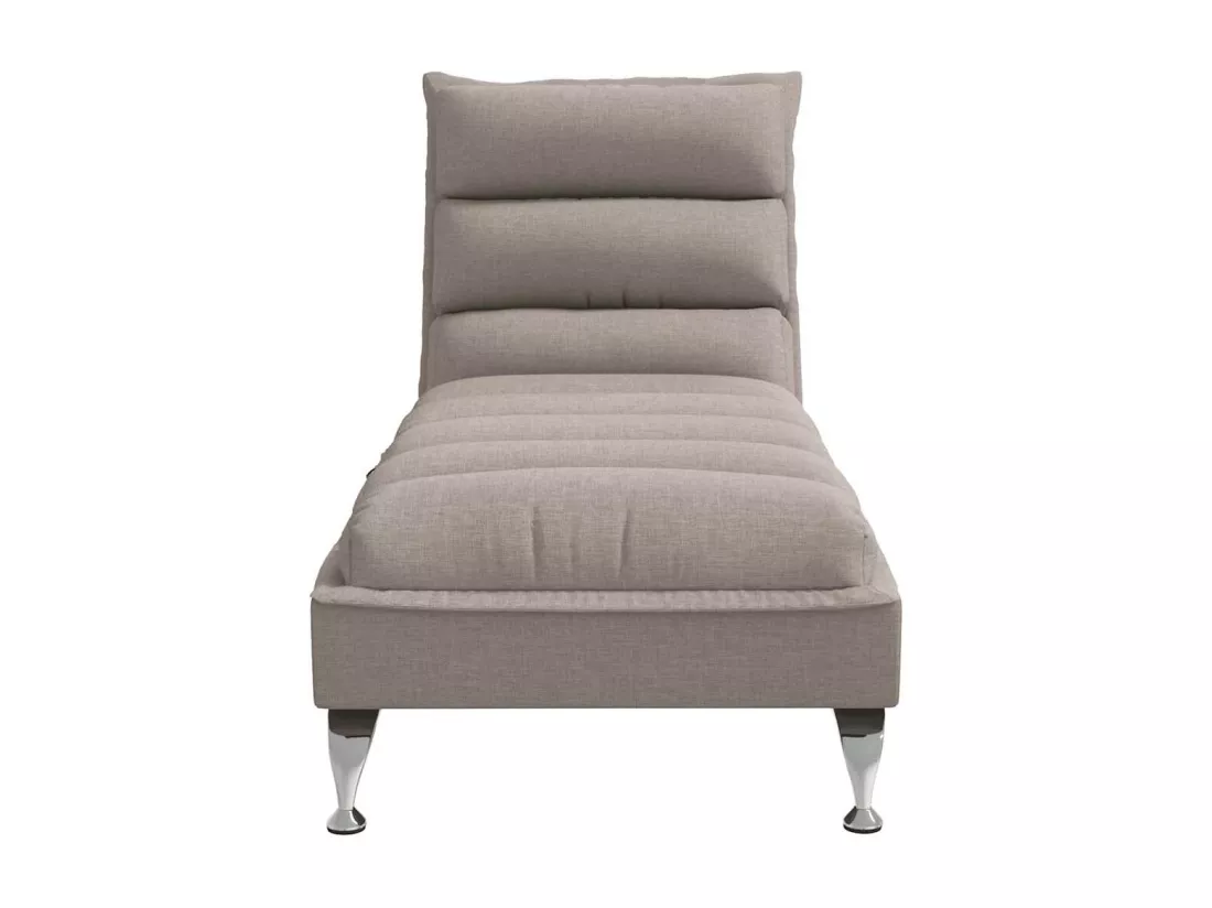 Chaise longue de massage avec coussins taupe tissu