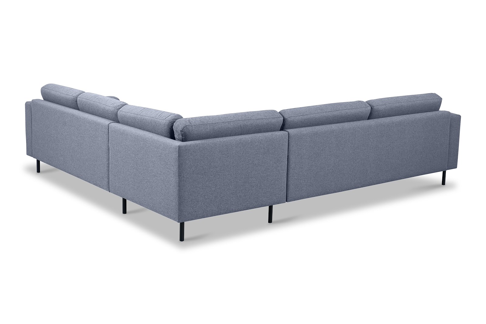 Portland hjørnesofa 32 Tekstil Herby 35 Grey med sorte ben
