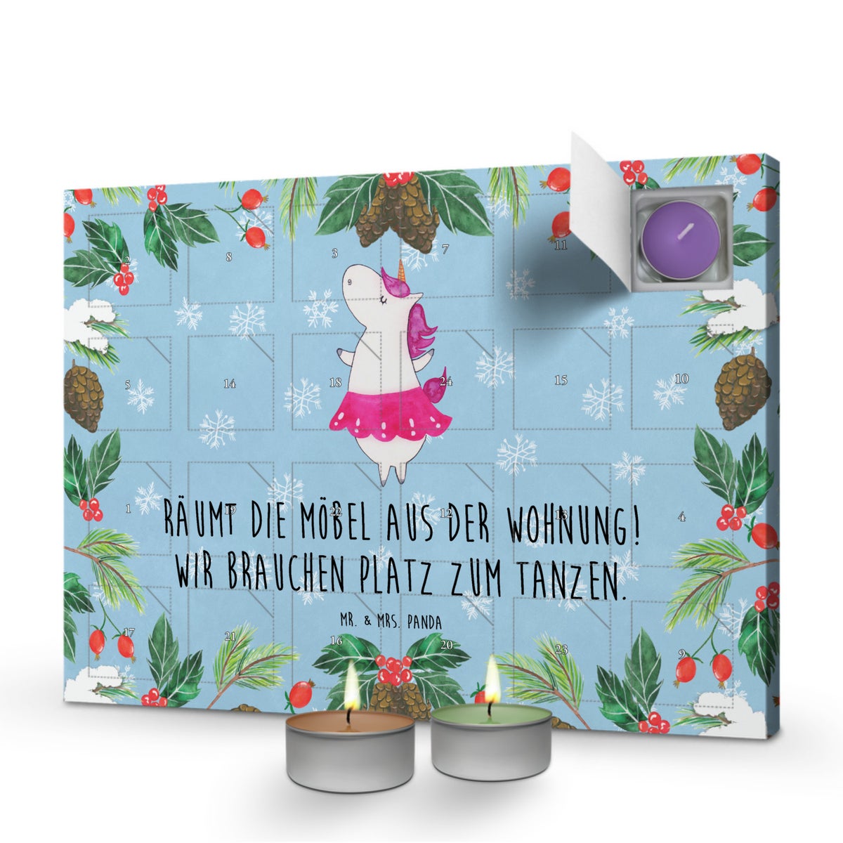 Mr. & Mrs. Panda Geurkaars Adventskalender Eenhoorn Ballerina - Pastelblauw