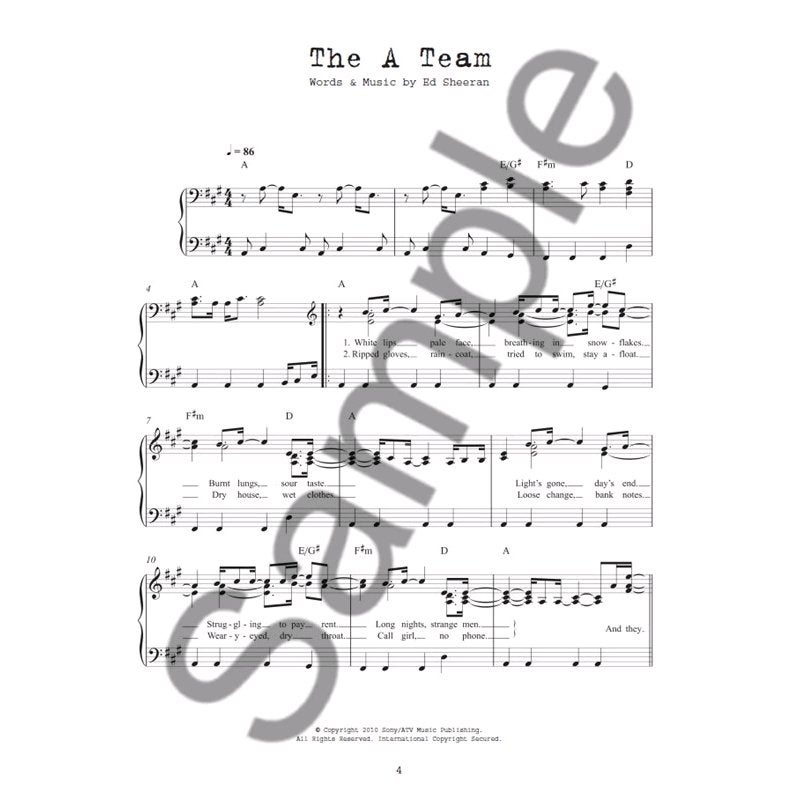 Wise Publications - The Best of Ed Sheeran for Easy Piano