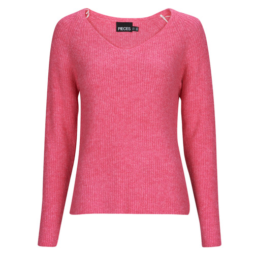 Pieces - PCELLEN LS V-NECK KNIT NOOS BC - Rose