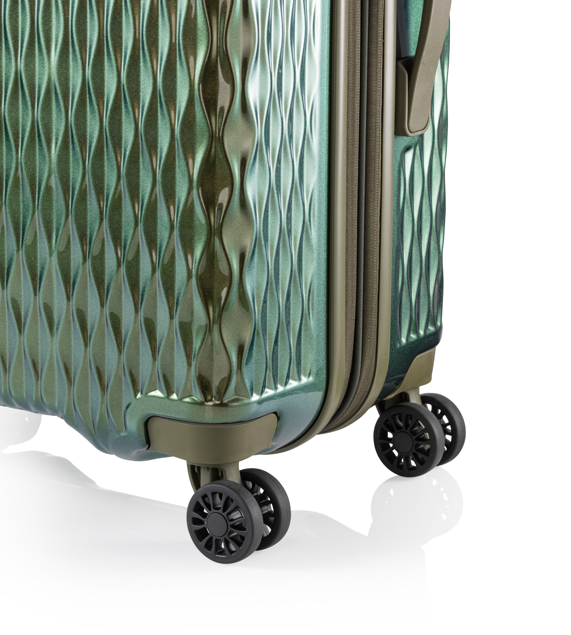 (Gr. M) 87L Flow Trolley Schalen Reisekoffer (9341GR) - Bronze Grün