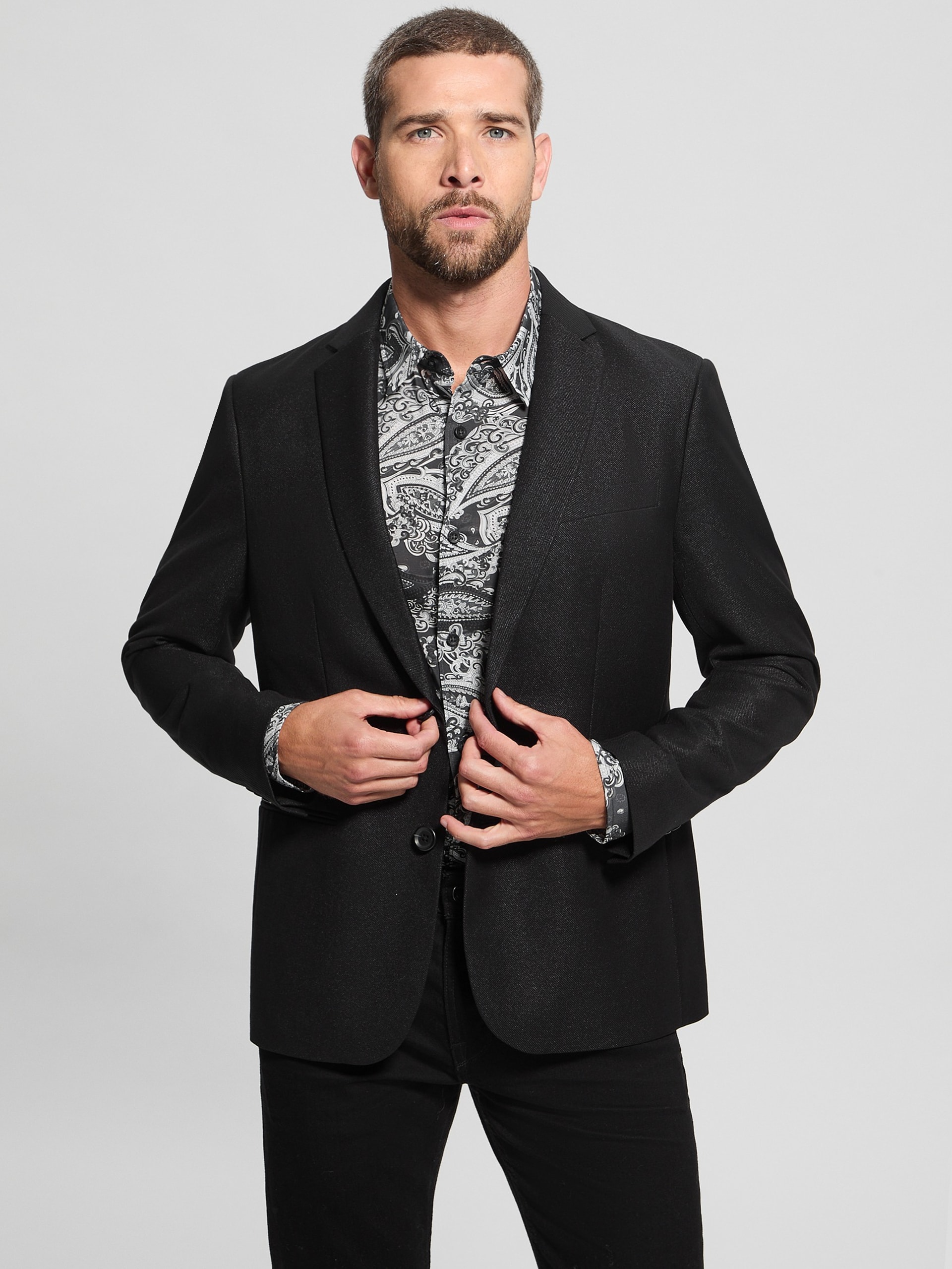 Blazer de sarja brilhante
