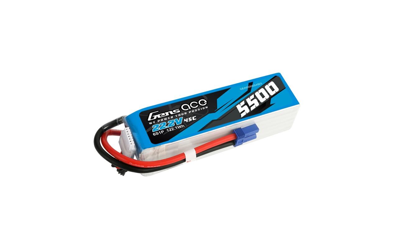 RC-Akku LiPo 5500 mAh 22.2 V 45C<br>6S LiPo Akku für 600, 700 und 800-er Helikopter