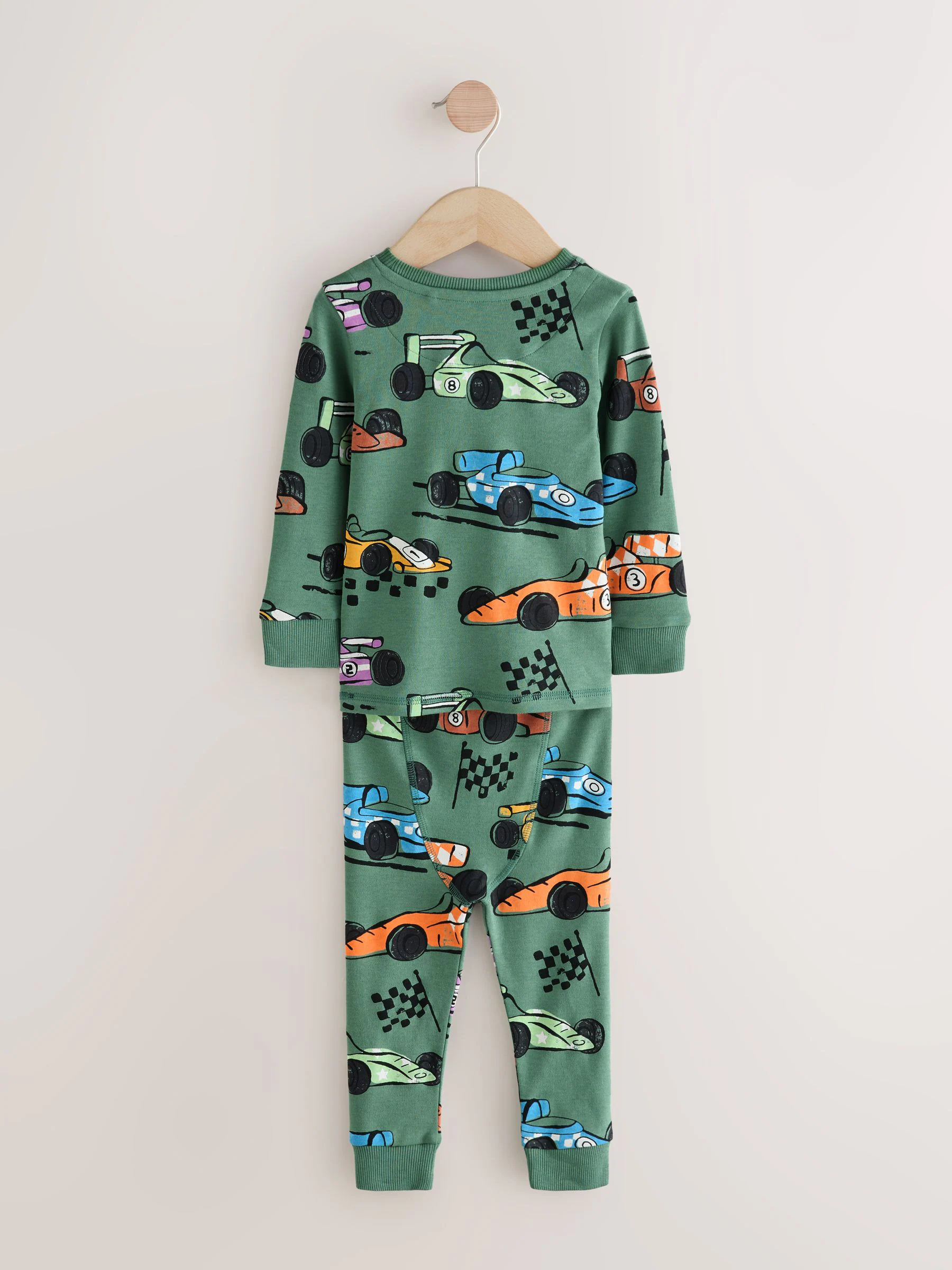 Green Race Car - Snuggle Fit Single Pyjamas (1.5-9yrs)