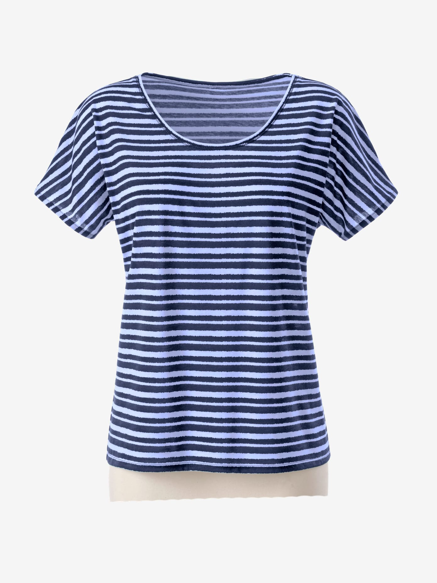 T-shirt femme col rond classique à rayures