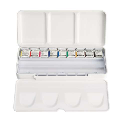 Schmincke AKADEMIE® Aquarell Kunststoffkasten, 9er-Set