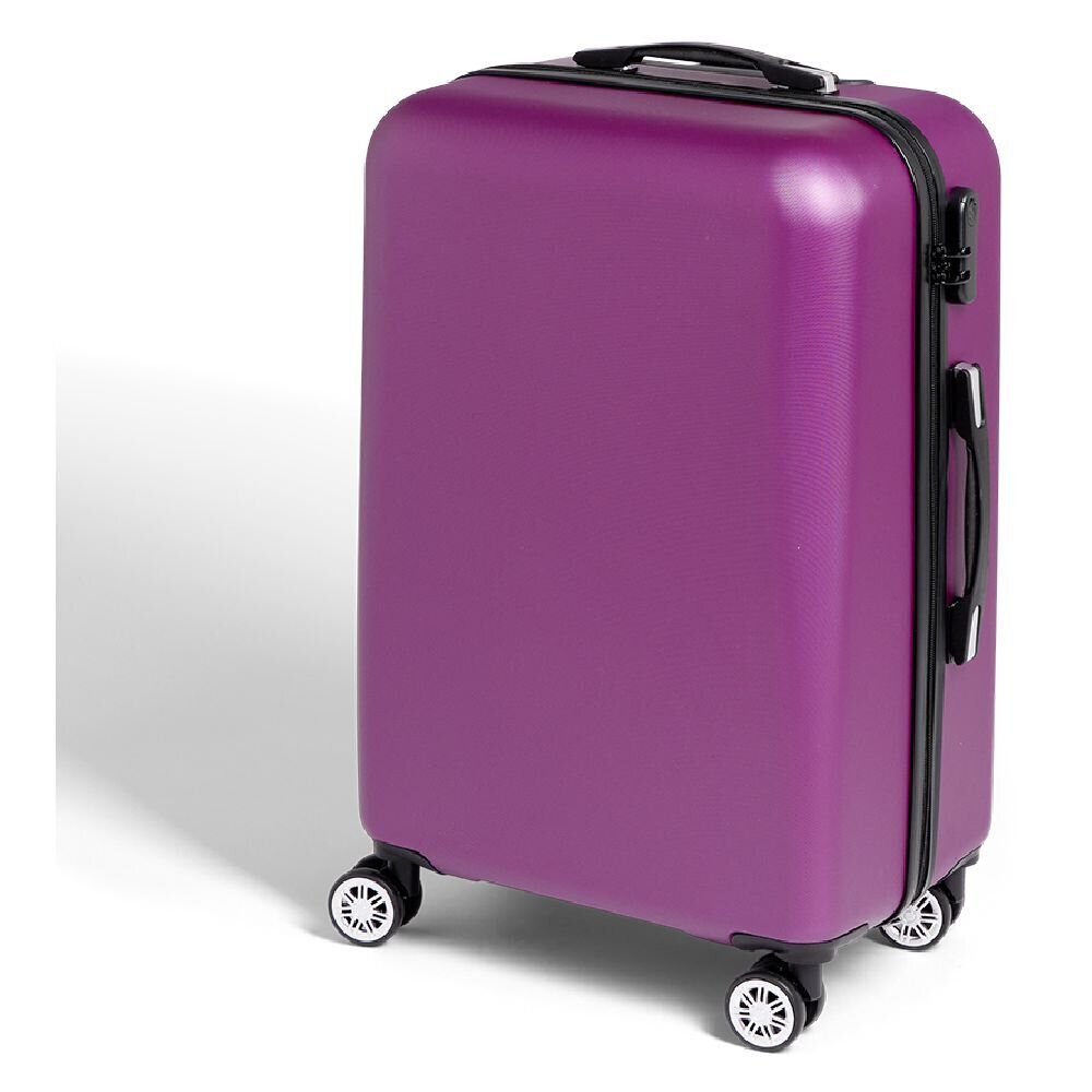 Valise cabine rigide trolley 4 roulettes 65L violet