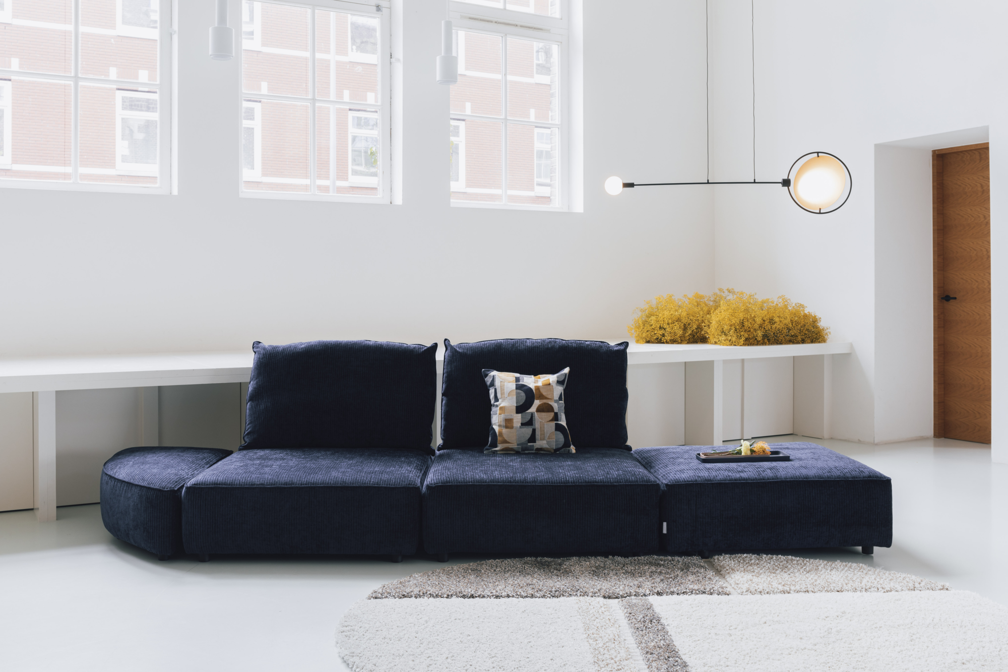 Bank Hunter elementen 1,5-zit met rug Navy