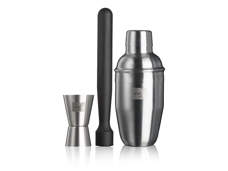 Vacuvin Drink Mixer Set 0.35 l, Silber Cocktailset Starter-Kit