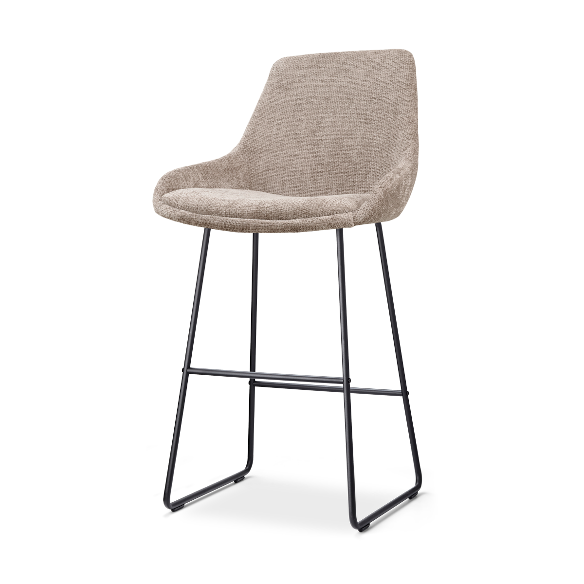 Barkruk Nino-Isa bruin - zwart onderstel - 75 cm